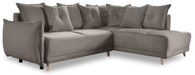 Jasnobrązowy sztruksowy rozkładany narożnik (prawostronny) Lazy Lukka – Miuform