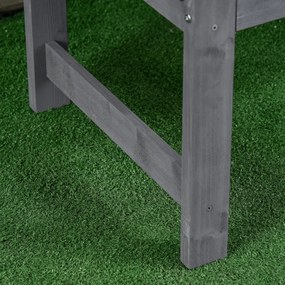 Outsunny 2-osobowa ławka ogrodowa z drewna, odporna na warunki atmosferyczne, z oparciem, udźwig 240 kg 143 x 51 x 85 cm, Szary | Aosom PL