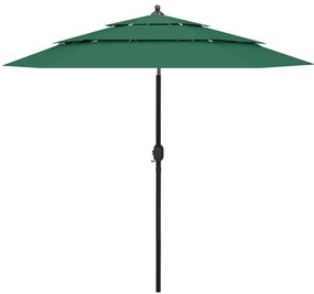 Zielony parasol ogrodowy trzypoziomowy C9-L10