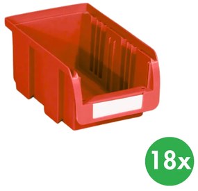 Plastikowy pojemniki COMPACT, 102 x 100 x 60 mm, 18 szt., czerwony