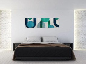 Obraz - Linie i okrągłe kształty (170x50 cm)