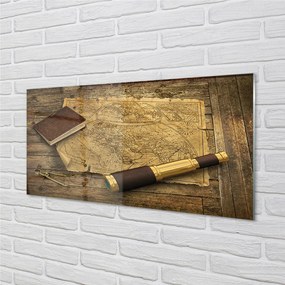 Szklany Panel Stara Mapa w Formie Zeszytu