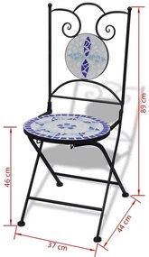 Zestaw ceramicznych krzeseł ogrodowych Zarvin - niebieski
