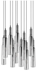 Lampa wisząca LED w czarno-srebrnym kolorze ze szklanym kloszem ø 50 cm Lucent – Trio Select