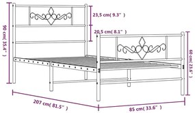 Czarne metalowe łóżko industrialne 80x200 cm - Radina