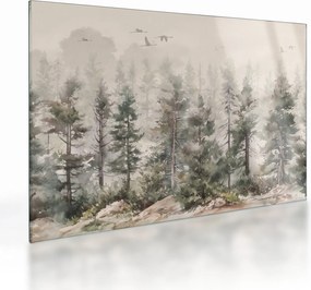 Obraz na szkle - Pine forest I., aquarel (70x50 cm)
