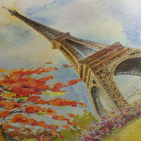 Malowany obraz Wieży Eiffla (170x50 cm)