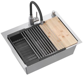 Zlewozmywak stalowy LUKE 110 WORKSTATION Nikiel szczotkowany