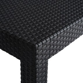 Zestaw Mebli Ogrodowych BRENTA Czarny/Szary 2xFotel Sofa Stolik Tarasowy Technorattan Nowoczesny