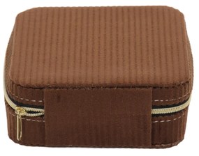 Pudełko na biżuterię, sztruks, 12 x 12 x 5 cm