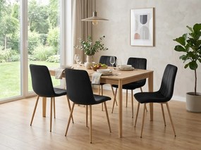 Czarne aksamitowe krzesło LAVA