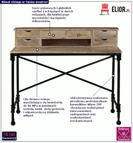 Biurko sekretarzyk drewiany z szufladami K4-R88