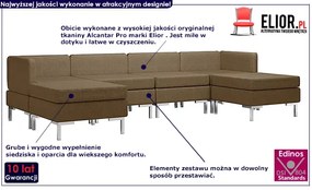 6-częściowy brązowy zestaw wypoczynkowy - Marsala 6F