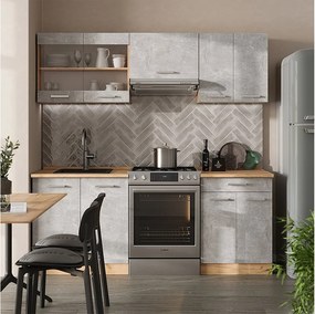 Aneks kuchenny beton/złoty dąb 200x60x81.6 r-line