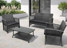 Zestaw mebli ogrodowych Solina, kolor szary, poduszki szare