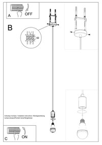 Czarna lampa wisząca Nice Lamps Bombilla