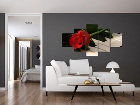 Obraz - Fortepian i róże (125x70 cm)