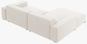 OUTLET Narożnik, sofa narożna jasny beż tkanina strukturalna 224/166/70 Jodie od Micadoni