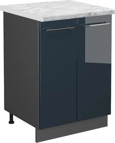 Szafki kuchenne ciemnoniebieski wysoki połysk 60x60x82 fame-line