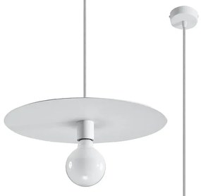 Biała industrialna lampa wisząca rondo M5-K88