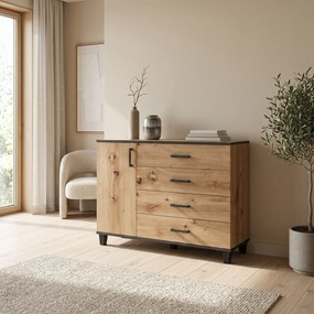Komoda CORTEZA 120 cm do Salonu Sypialni Dąb artisan