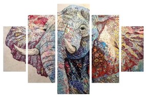 Obraz 5-częściowy Elephant