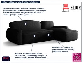 Czarny narożnik rozkładany z pojemnikiem T2-K14