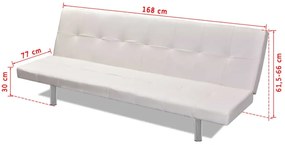 Kremowa kanapa rozkładana z ekoskóry – Bien