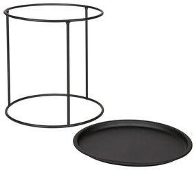 Czarny stolik WOOOD Ivar, Ø 40 cm