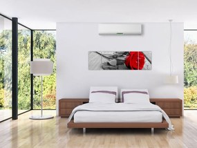 Obraz czerwonej róży (170x50 cm)