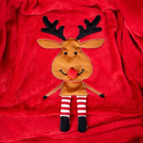 4Home Świąteczny koc Happy Reindeer, 150 x 200 cm