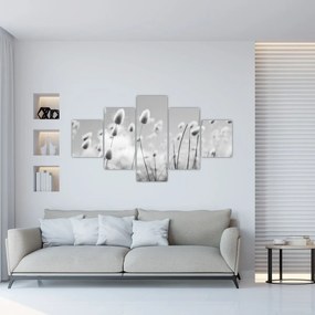 Obraz - Trawa z ogonkiem króliczka Boho (125x70 cm)