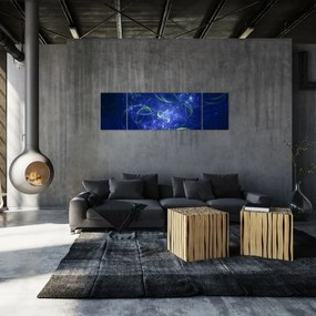 Obraz - niebieska abstrakcja (170x50 cm)