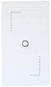 Dywanik łazienkowy SEHZADE 50x90cm Biały / srebrny haft