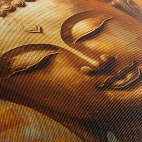 Obraz - Budda, obraz olejny (z zegarem) (90x30 cm)