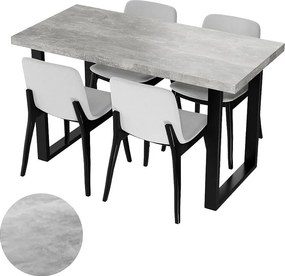 Stół Kuchenny Do Jadalni Loft Kolory Beton Jasn Czarne Nogi
