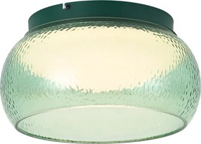 Lampa sufitowa Art Deco zielona ze szkłem z wbudowanym LED z 3-stopniowym ściemnianiem - Thimble