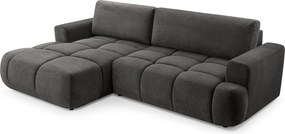 Masseno Narożnik VASTO z funkcją spania i pojemnikiem na pościel Narozniki L, Rozkładana sofa - Szary, VINCI 14