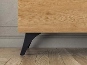 Komoda HESTIA 1D3S 120cm dąb/czarna ML MEBLE