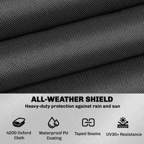 Outsunny Pokrywa na Meble Ogrodowe Zimoodporna Wodoodporna Ochrona UV Pokrowiec 420D Oxford 125x125x74 cm Czarna | Aosom PL