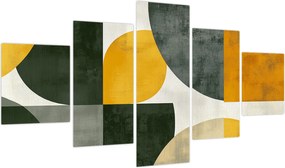 Obraz - Abstrakcja w oliwkowym kolorze (125x70 cm)