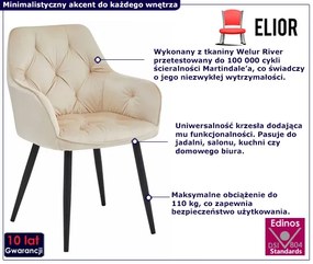 Beżowe stylowe krzesło pikowane T0-Z53