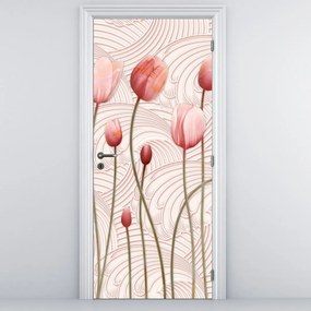 Fototapeta na drzwi - Różowe tulipany (95x205cm)