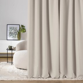 Zasłona zaciemniająca na taśmie marszczącej greige 140 x 280cm 1 szt.