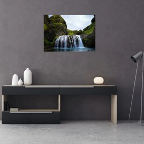 Obraz klifu z wodospadem (70x50 cm)