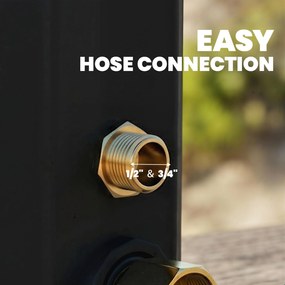 Outsunny Prysznic solarny 35L ogrodowy z ochroną przed mrozem, ruchomą głowicą prysznicową, kranem, przyłączem do węża ogrodowego | Aosom PL