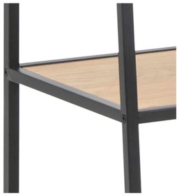 Czarno-naturalny regał w dekorze dębu 77x175 cm Seaford – Actona
