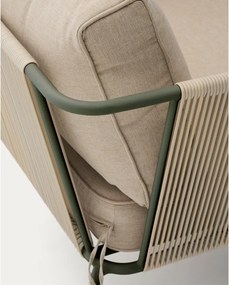 Zielony/beżowy metalowy fotel ogrodowy Zivia – Kave Home