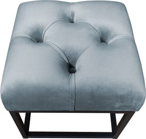 Pufa CHESTERFIELD tkanina Welur loft ławka podnóżek metal : Kolor Stelaża - Czarny , Kolor tkaniny - VELVET - BL06, Typ tkaniny - Velvet