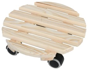 Drewniany kwietnik na kółkach ø 29 cm (wysokość 8 cm) Indoor – Esschert Design